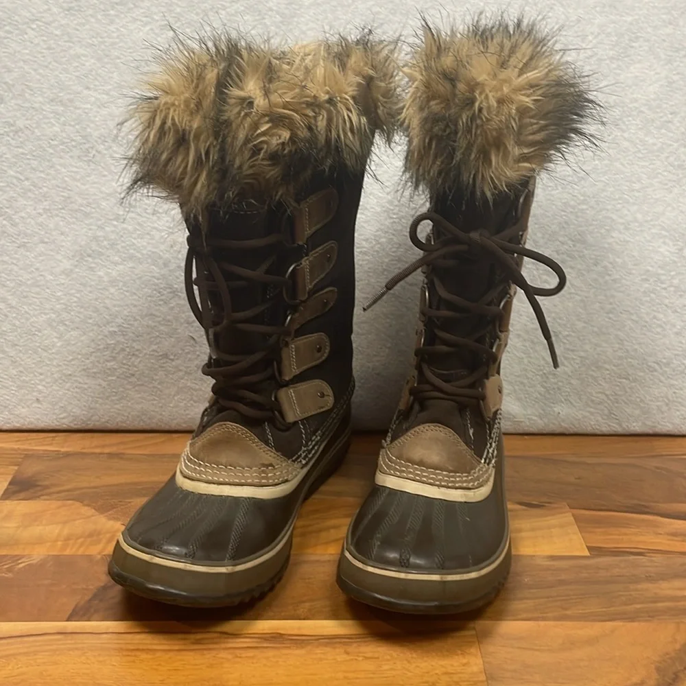 Sorel Joan of Artic waterproof tall suede winter boots, faux fur lined